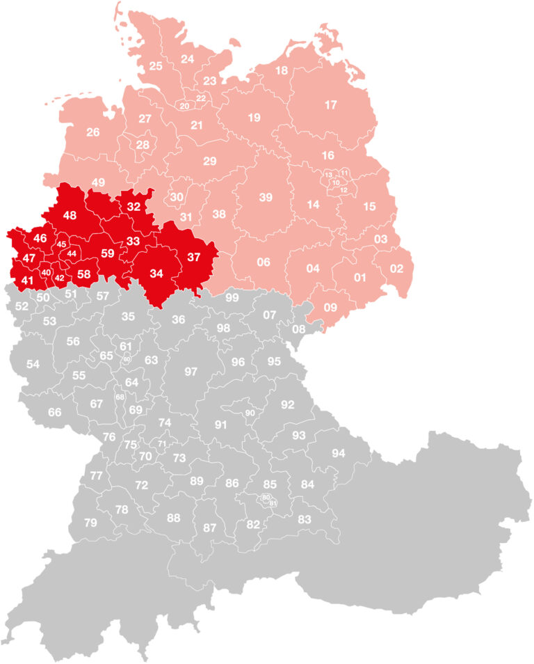 Vertriebskarte Bernd Nienhaus PLZ-Gebiet