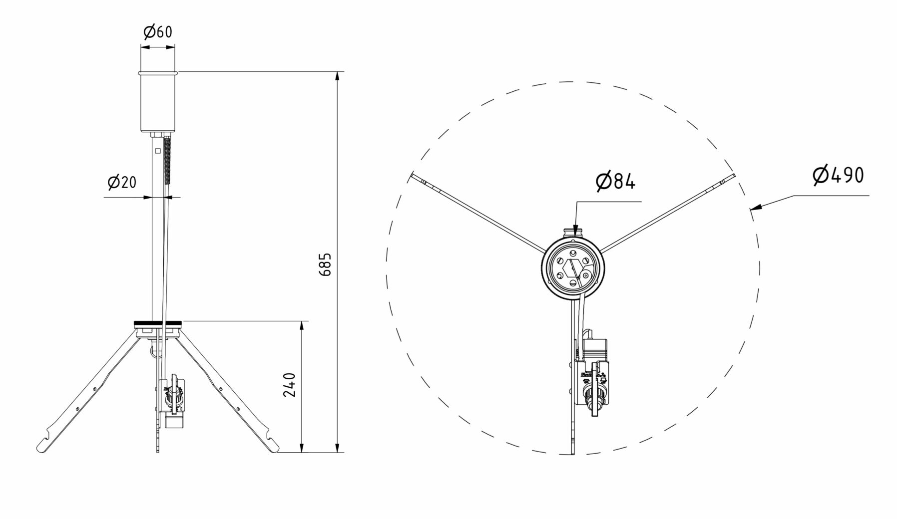 Abmessungen Mobile Gasfackel