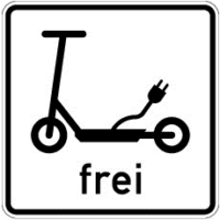 Verkehrszeichen E-Scooter frei
