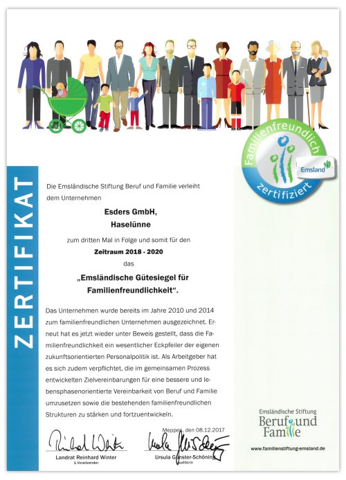 Zertifikat Familienfreundlich-Emsland